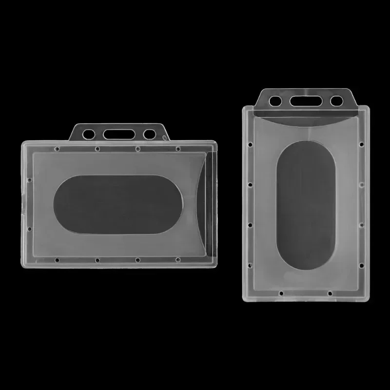 1/10Pcs Vertical & Horizontal Work Card Holders Cover Multifunctional Plastic Badge Work ID Card Sleeve Holder Protector Case