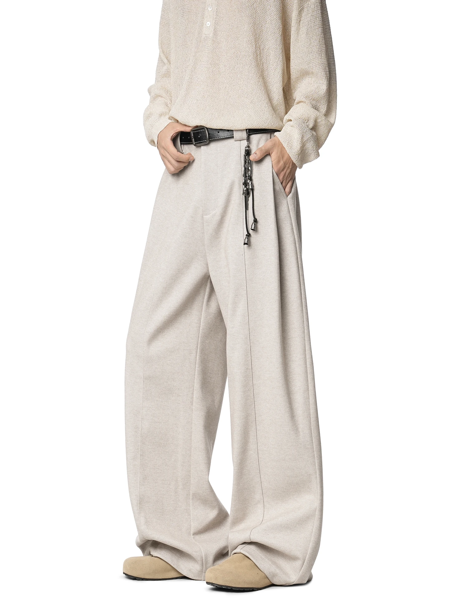 

Широкие брюки из американской шерстяной ткани для мужчин и женщин, повседневные брюки, драпировка, свободный крой в стиле ретро, брендовые брюки SKP00, прямые брюки