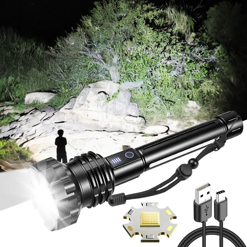 Outdoor Super Bright Long-Range LED Aluminum Camping Long-Lasting Patrol Emergency Rechargeable Flashlight
