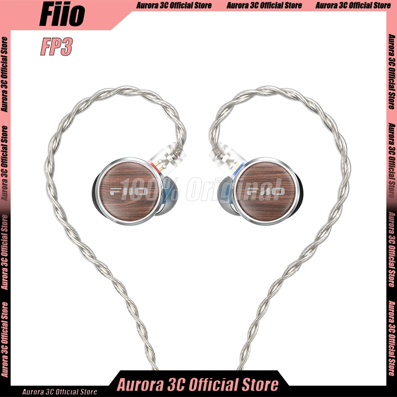 Fiio Fp3 Hifi 14.5mm In Ear Planar Diaphragm Driver Earphone 0.78mm Cable Wood Faceplate For Custom Audiophile Musician For Gift