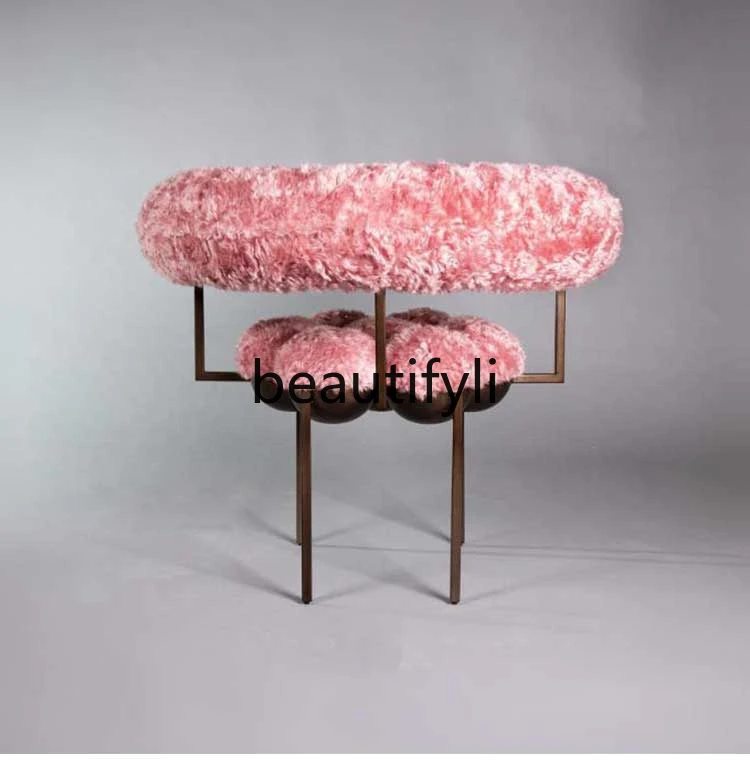 Creative Flower Lounge Chair Special-shaped Metal Makeup Single Chair