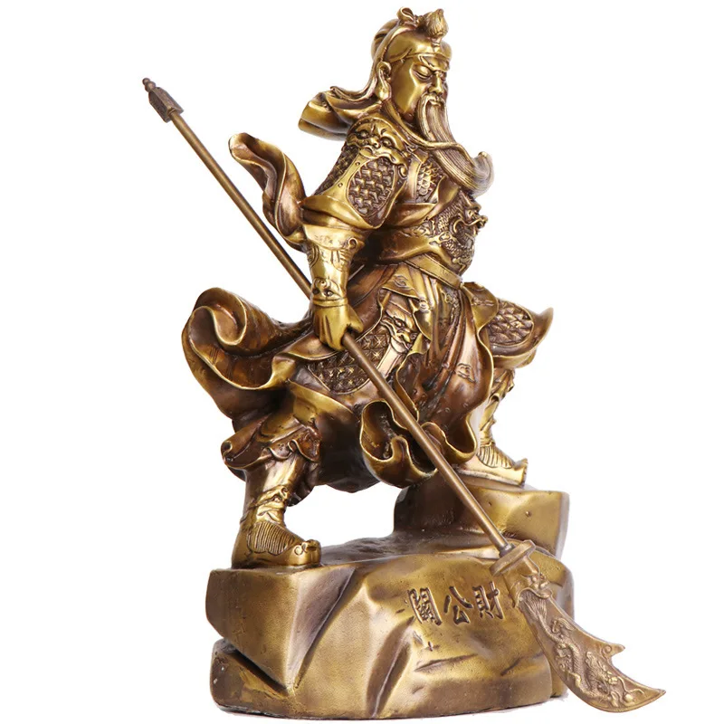 Bronze , as the of , Martial of Figurine, Guan Gong God of Wealth