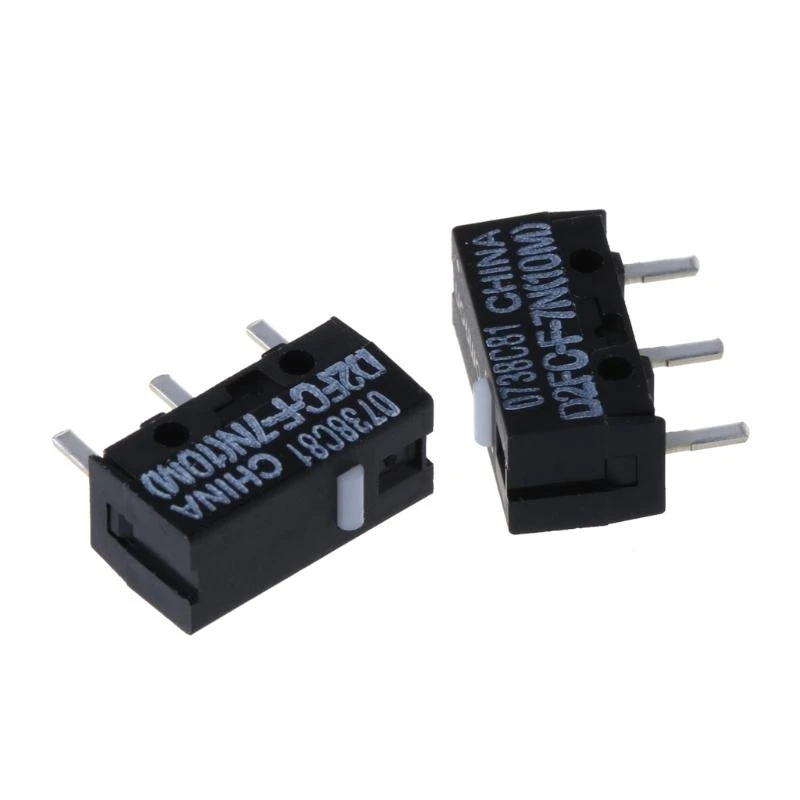 090F 5pcs Оригинальный мышиный микроэлемент Micro-переключатель Micro кнопка белая точка D2FC-F-7N Переключатели