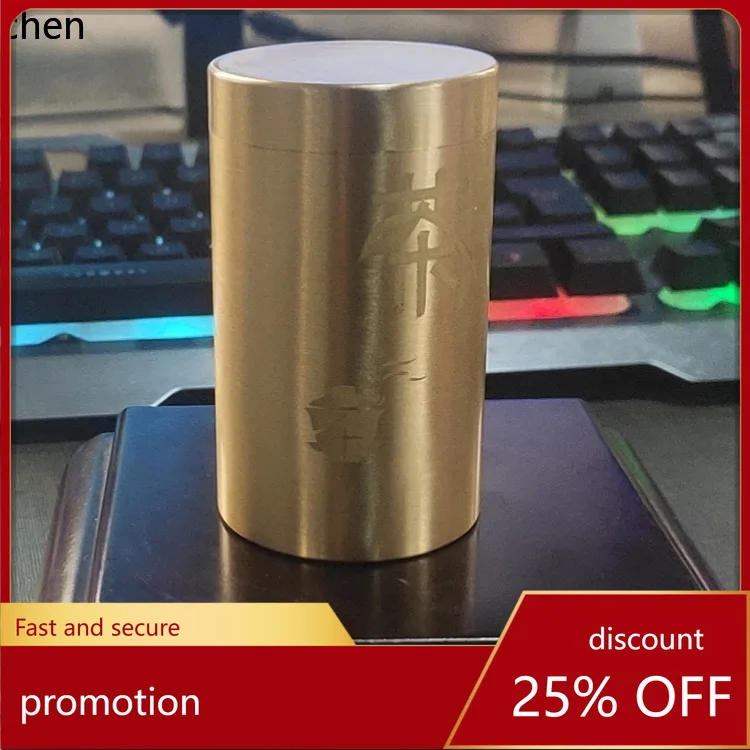 

CZ Brass Tea Canister Metal Craft Ornament, Sealed for Home Use, Portable for Personal Storage