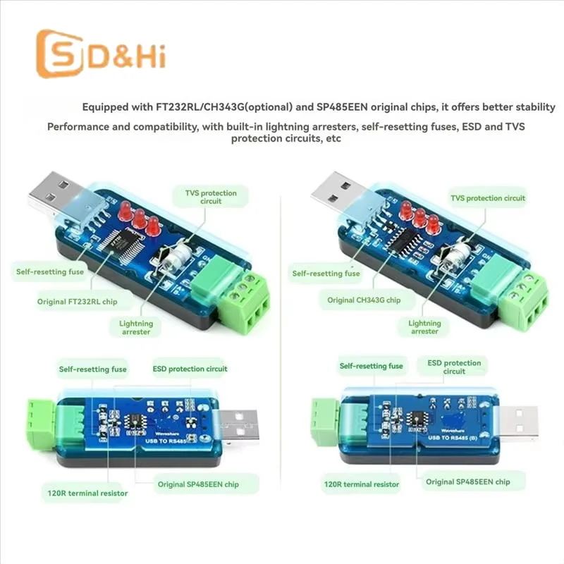 conversor-de-porta-serial-usb-para-rs485-1pc-ft232rnl-modulo-de-dados-confiavel-para-leitura-de-medidores-inteligentes