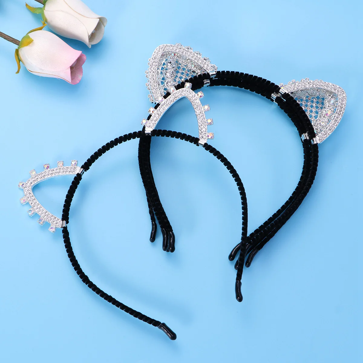 

5pcs Lovely Rhinestone Cat Ears Headband Hair Headpiece Hairdress for Party Costume cat ears hairband