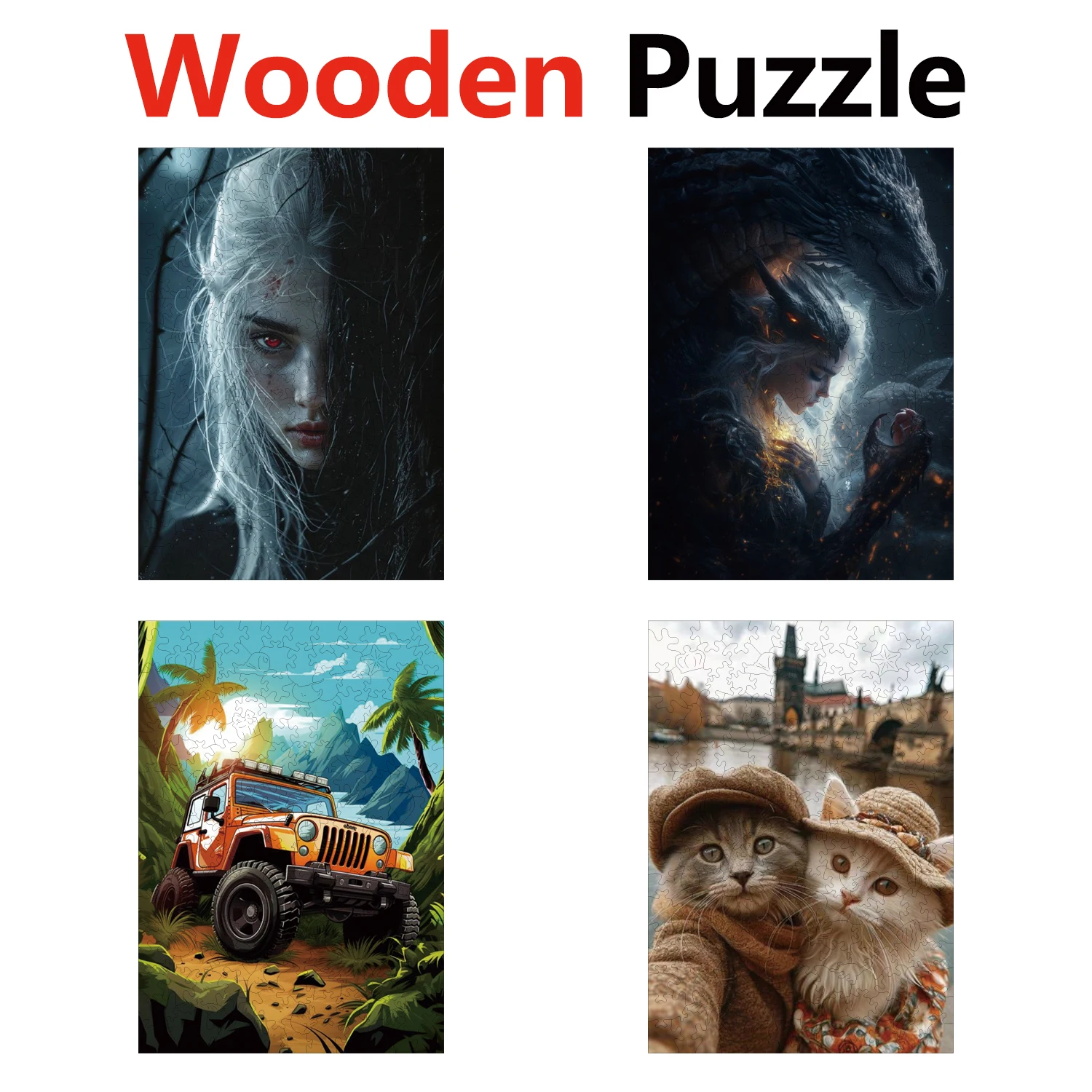 

Beauty Elf Car Cat Puzzles High Quality Jigsaw Puzzle Wooden Puzzle Best Christmas Gift