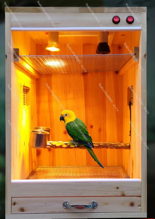 Parrot Incubator Wooden Box Temperature Control Insulation Breeding Box