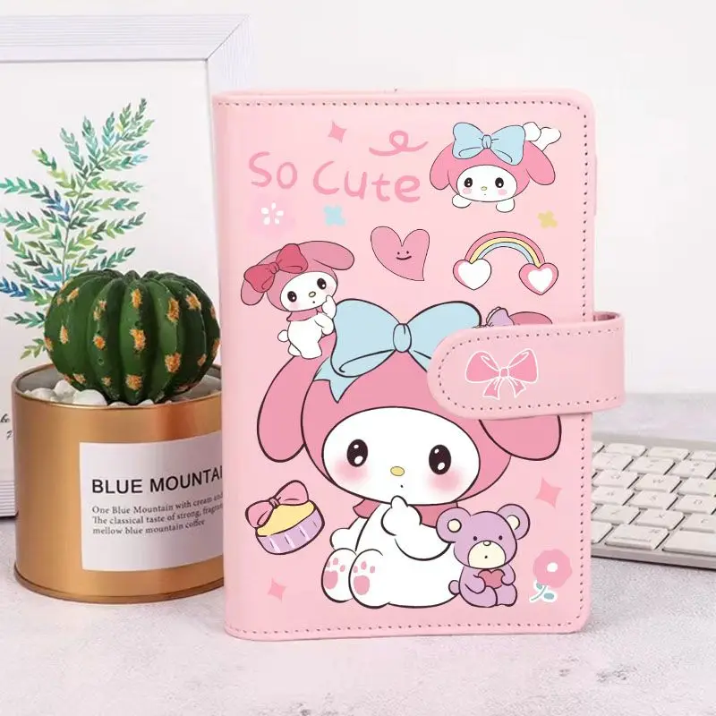 Kuromi Anime Kawaii Sanrio Ledger Ledger Notebook Cute Cartoon My Melody Cinnamon Roll A6 Loose Leaf Diary Stationery Girls Gift