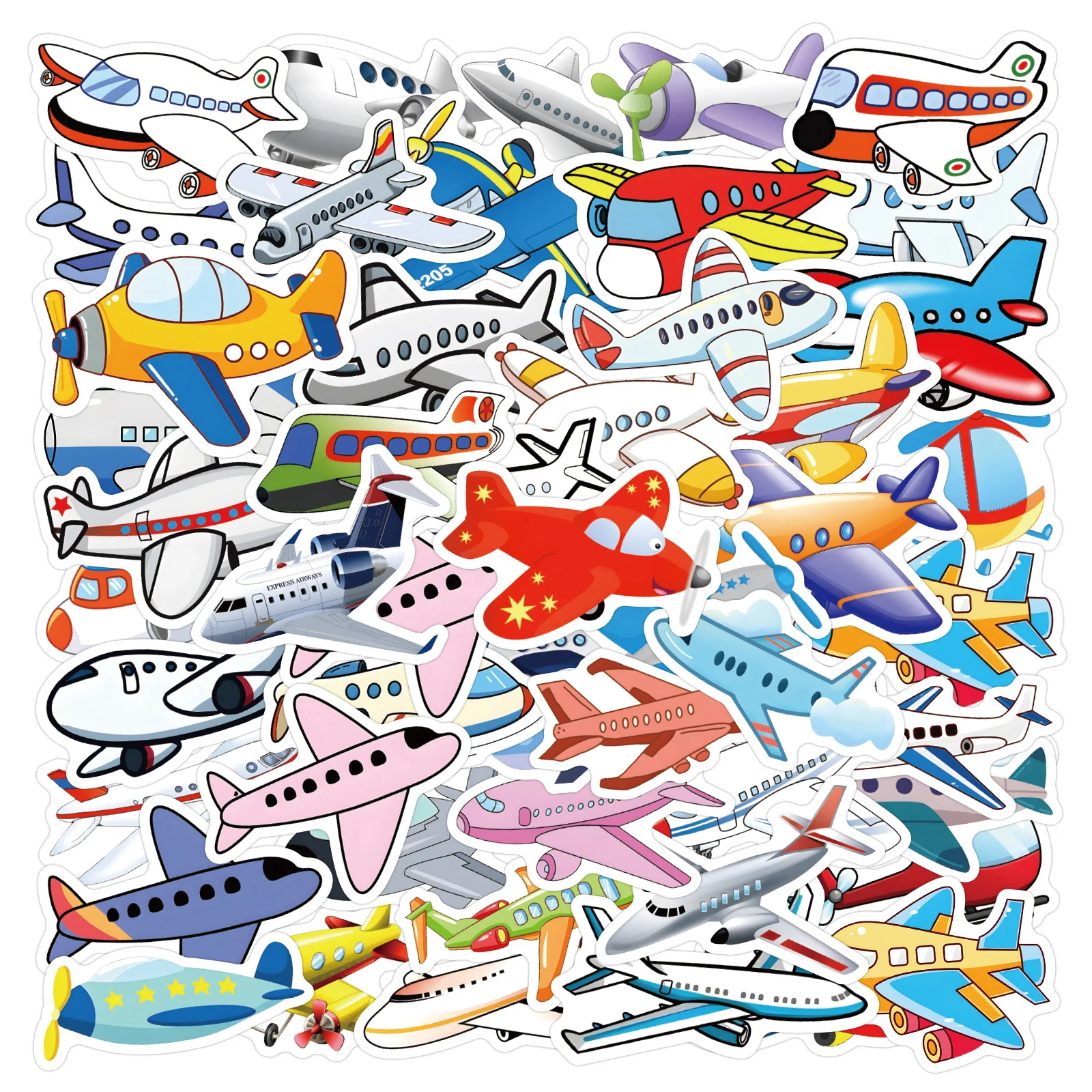 10/30/60PCS Transportation Aircraft Stickers For Waterproof Decal Laptop Motorcycle Luggage Snowboard Fridge Phone Car Sticker