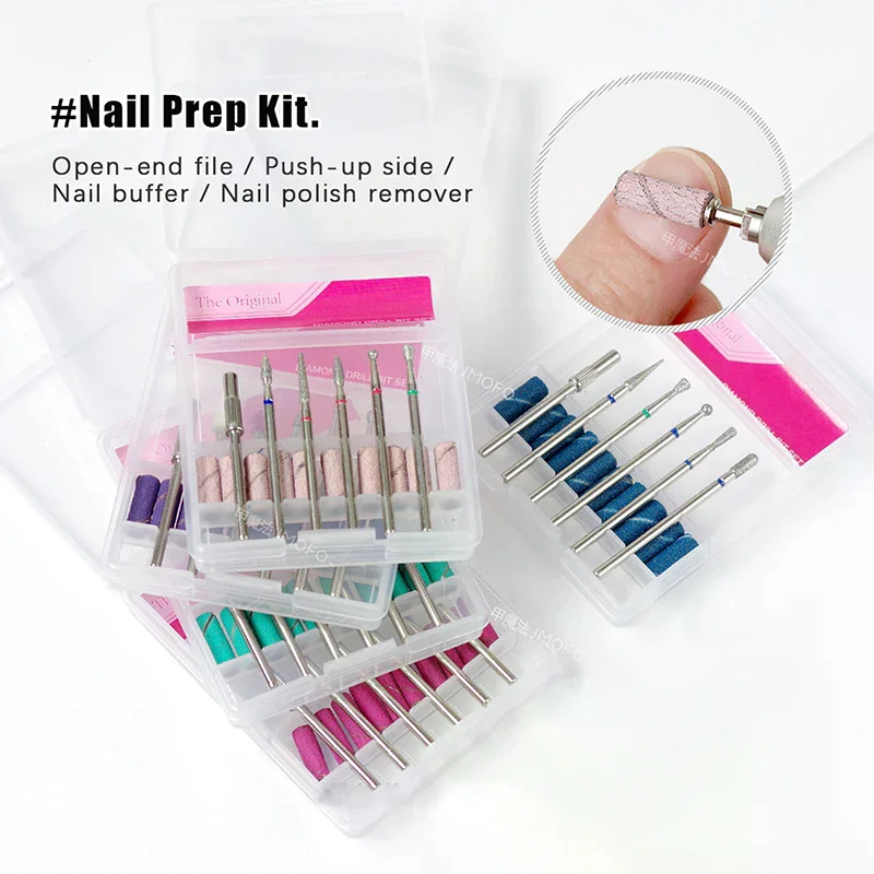 6Pcs/Box Diamond Nail Drill Bit Milling Cutter For Manicure Accessory Polishing Pedicure Electric Machine Nail Bit Burr Tools