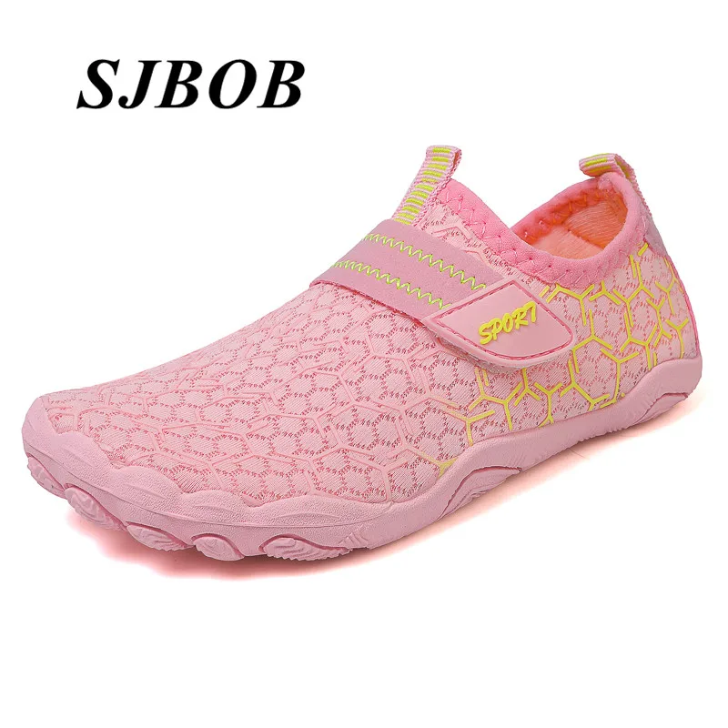 

Pink Children's Beach Shoes Size 25-38 Hook Loop Girls Barefoot Shoes Light Quick-Drying Beach Water Shoes Boy Outdoor Sneakers