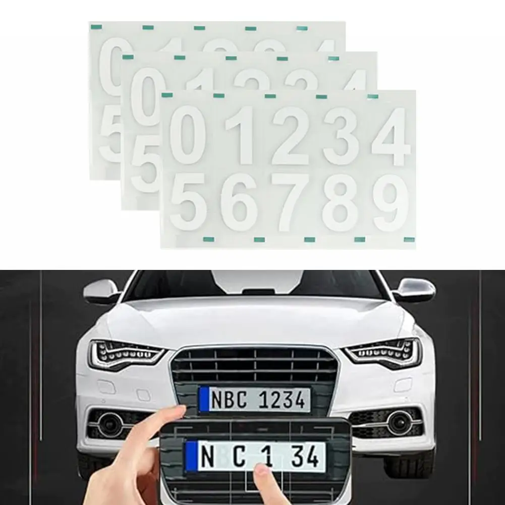 3Pcs Waterproof Highly Reflective License Plate Stickers Nanofilm License Plate Sticker Auto Trunk Sill Scuff Protector Film