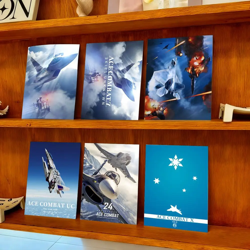 Fighter aircraft Game A-Ace Combat Poster Self-adhesive Painting with prints Home bedroom living room decoration