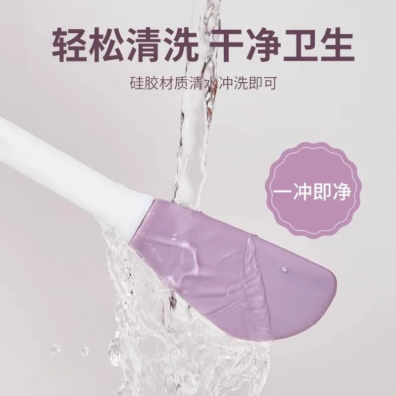 فرشاة قناع الوجه من السيليكون برأس مزدوج، فرش تنظيف تدليك الوجه، أداة مكشطة طبقة الطين ذاتية الصنع للعناية بالوجه