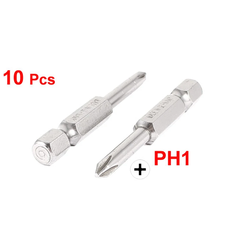 10pcs 50mm Long Magnetic Torx Screwdriver Bits 1/4" Hex Shank  T8 T10 T20 T30 PH1 PH2 Phillips Screwdriver Nutdrivers Drill Bits