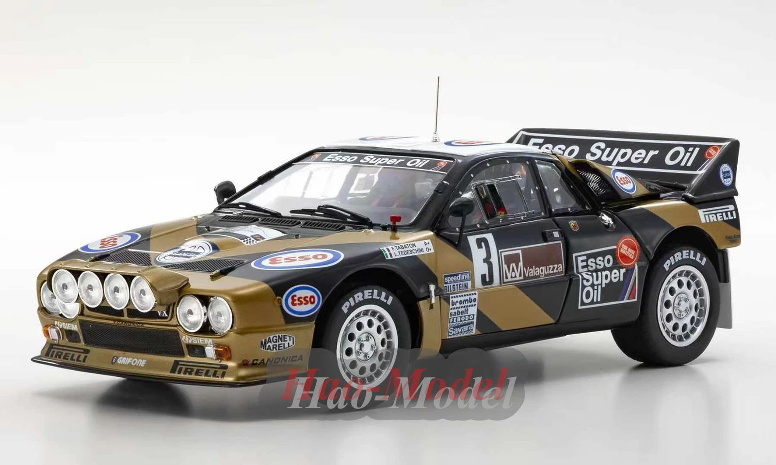 1:18 Lancia Rally Targa Florio # 3 Grifone Esso 1985, Modelo de Auto de Aleación Fundida a Presión, Regalo