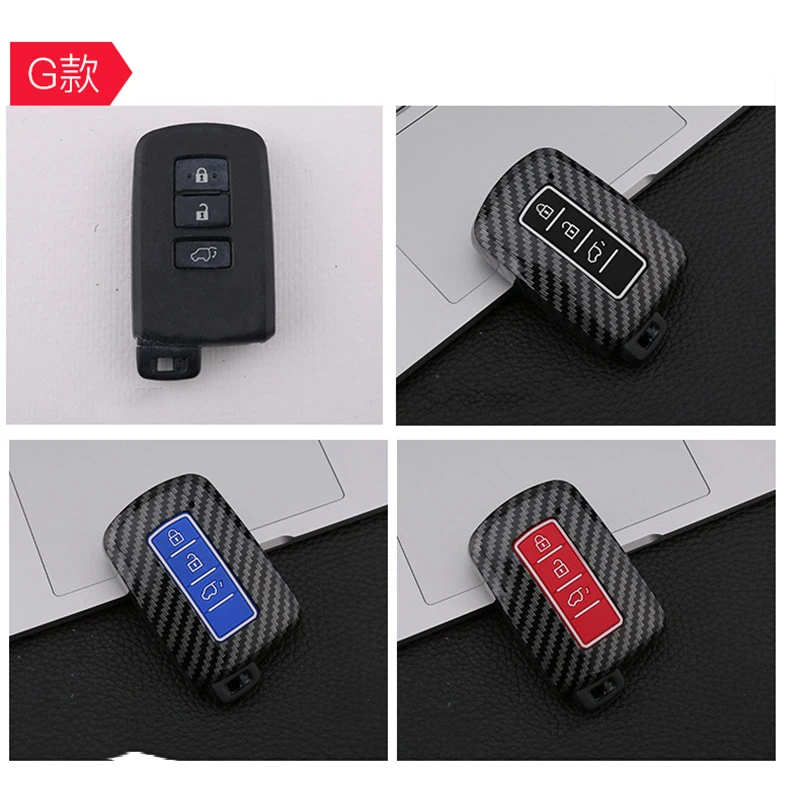 New Carbon ABS 2/3/4 Button Car Key Case Cover For Toyota RAV4 Highlander Avalon Sequoia Tundra Tacoma 4Runner Land Cruise Prius