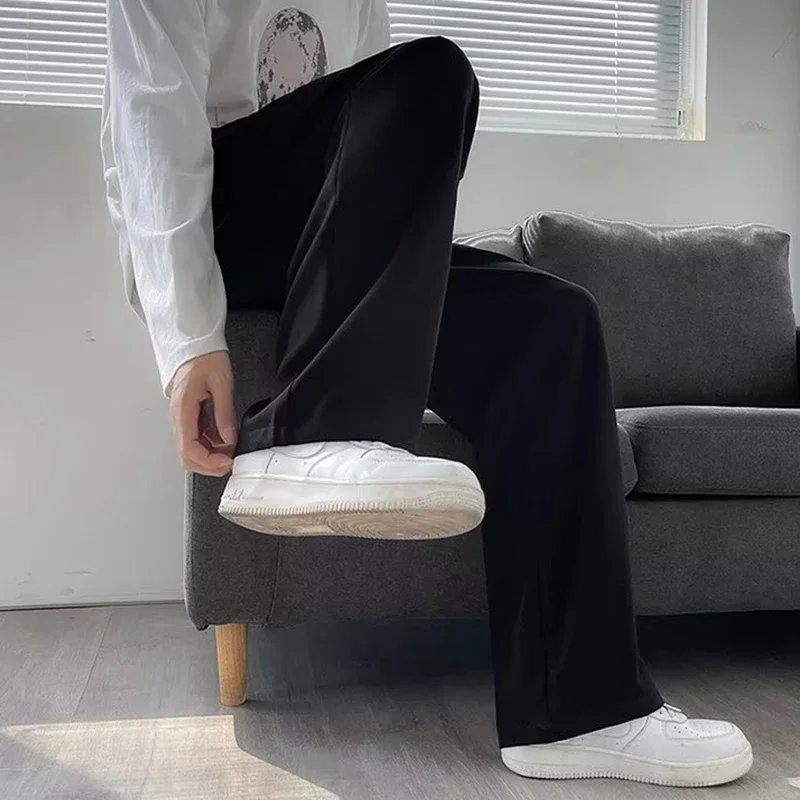 

Thin casual pants men's straight leg business spring versatile men's long pants trendy pants summer new ice silk slim fit