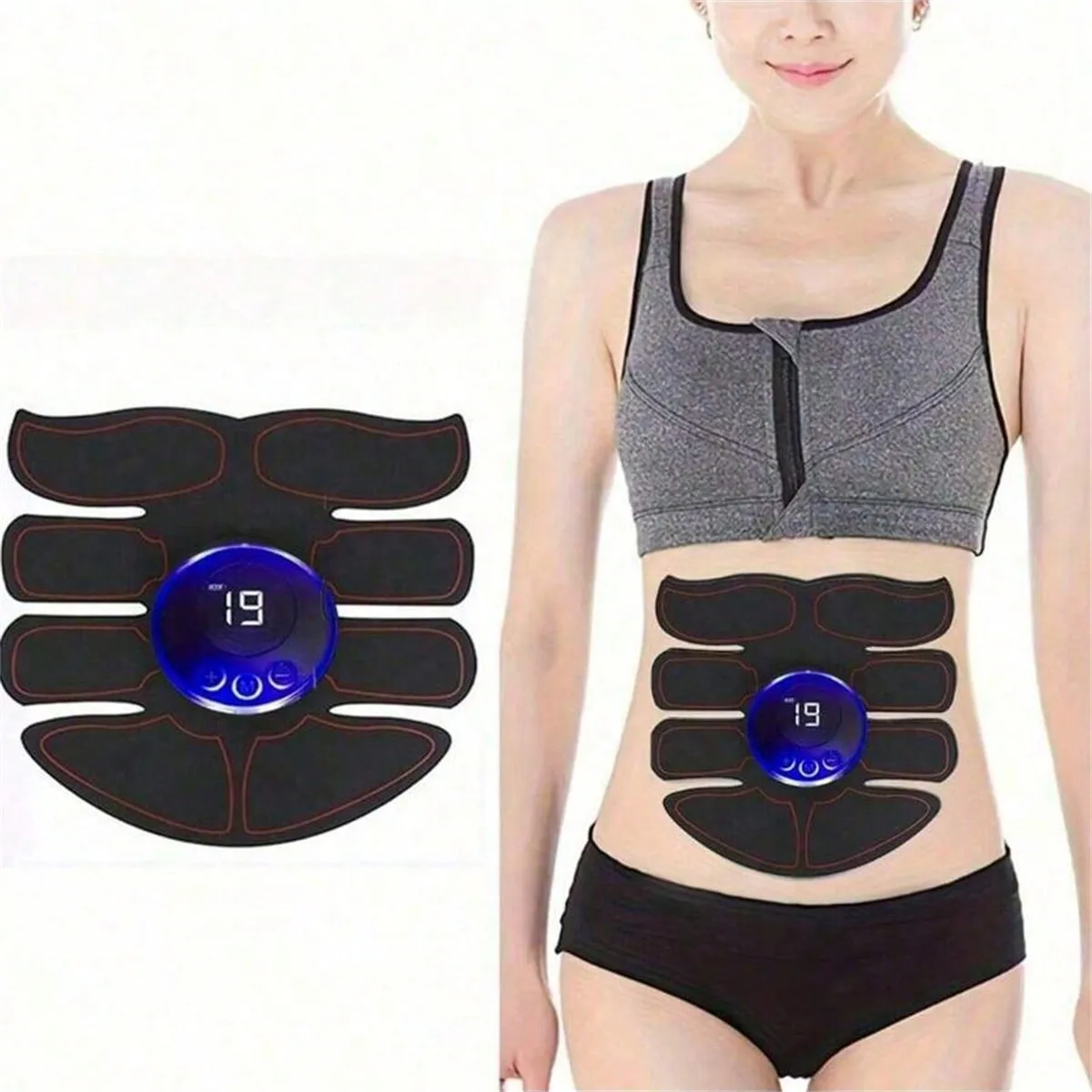 

EMS 1PC Abs Stimulator,Intelligent Wireless Fitness Apparatus For Men Woman Abdomen/Arm/Leg Home Office Exercise Ab Workouts