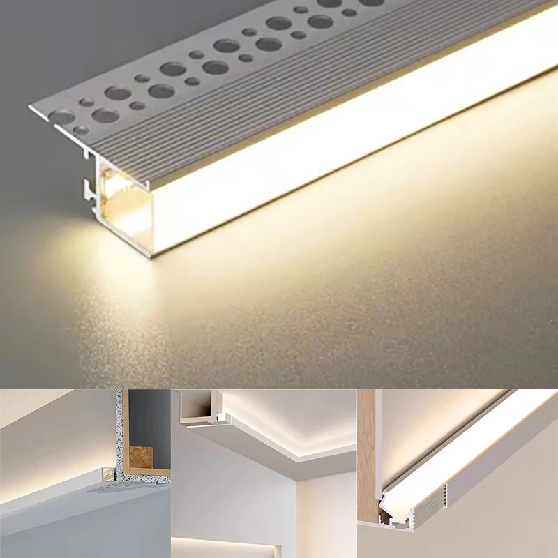 perfil de aluminio linha de teto luz unilateral para cima lampada sala estar canto superior parede lavagem luz suspensao refletor tira 01