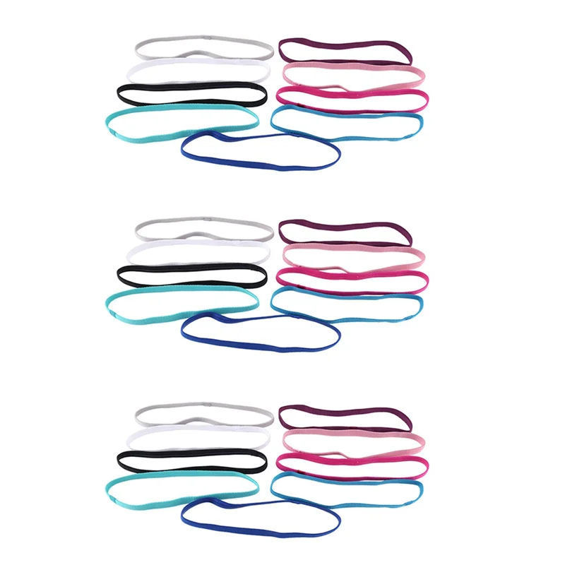 

27 Pieces Thick Non-Slip Elastic Sport Headbands Hair Headbands,Exercise Hair And Sweatbands For Women Men Multicolor