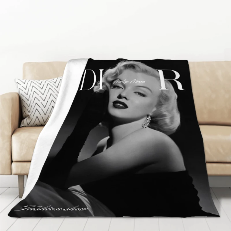 Marilyn Monroe Knee Blanket Fluffy Individual Blankets for Decorative Sofa Catnap King Lid Microfiber Bedding Throw Fleece Soft