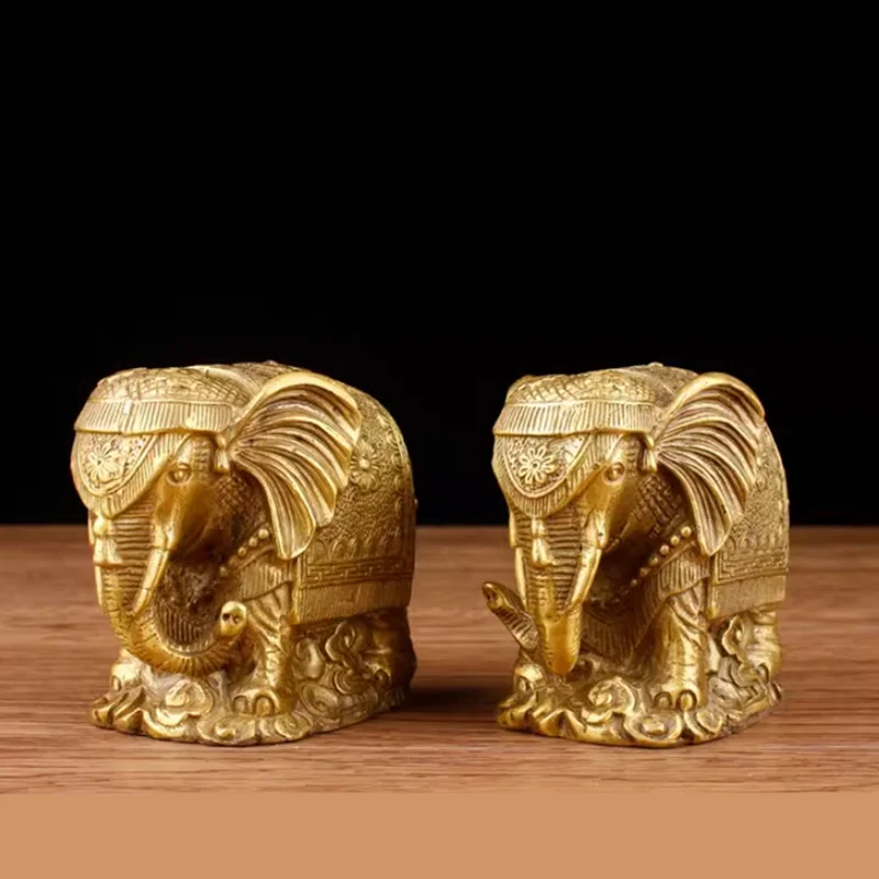 

1 pair of metal elephant ornaments water absorbing elephant home decor living room decoration handicrafts opening gift