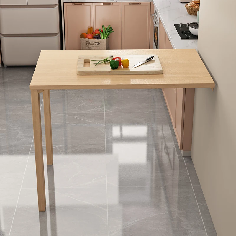 Small household flip-down folding table, invisible table, learning against the wall, bracket simple dining table