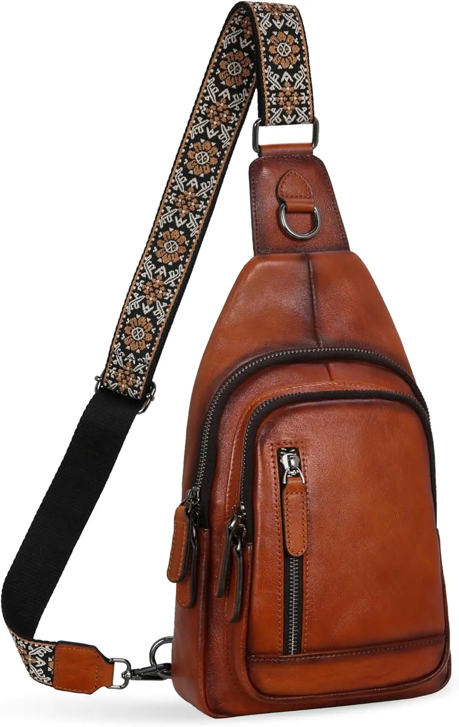 

Stylish Leather Sling Bag for Women with Multi-Pocket, Crossbody Fanny Pack for Travel