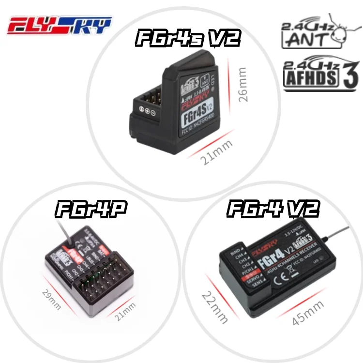 

Original FLYSKY Noble NB4/NB4 PRO Receiver FGR4S FGR4P FGR4 4CH Waterproof 2.4G AFHDS ANT High-speed Receiver