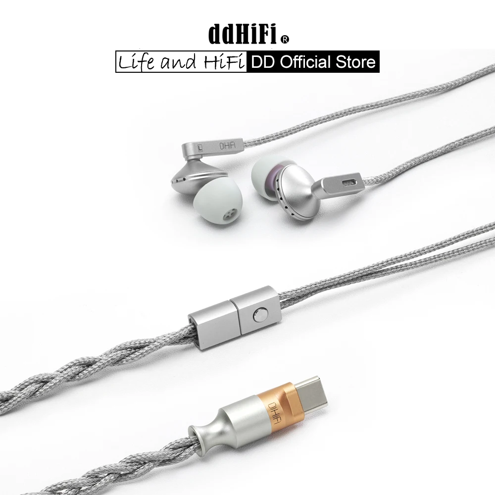 DD ddHiFi E13P (Memory) Semi-In-Ear Planar Earphones| 13mm Planar Driver | USB-C w/ CS43198 DAC | 5N OCC Cable w/ Inline Control