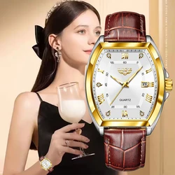 LIGE Fashion Elegant Quartz Woman Watch Luxury Simple Leather Luminous Waterproof Ladies Watches Diamond Date Casual Reloj Mujer