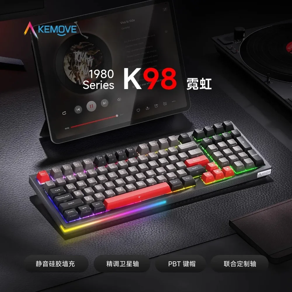 K98 K87 KEMOVE hot swap mechanical keyboard wireless bluetooth game office keyboard Axis body optional PBT keycaps 98Keys4000mAh