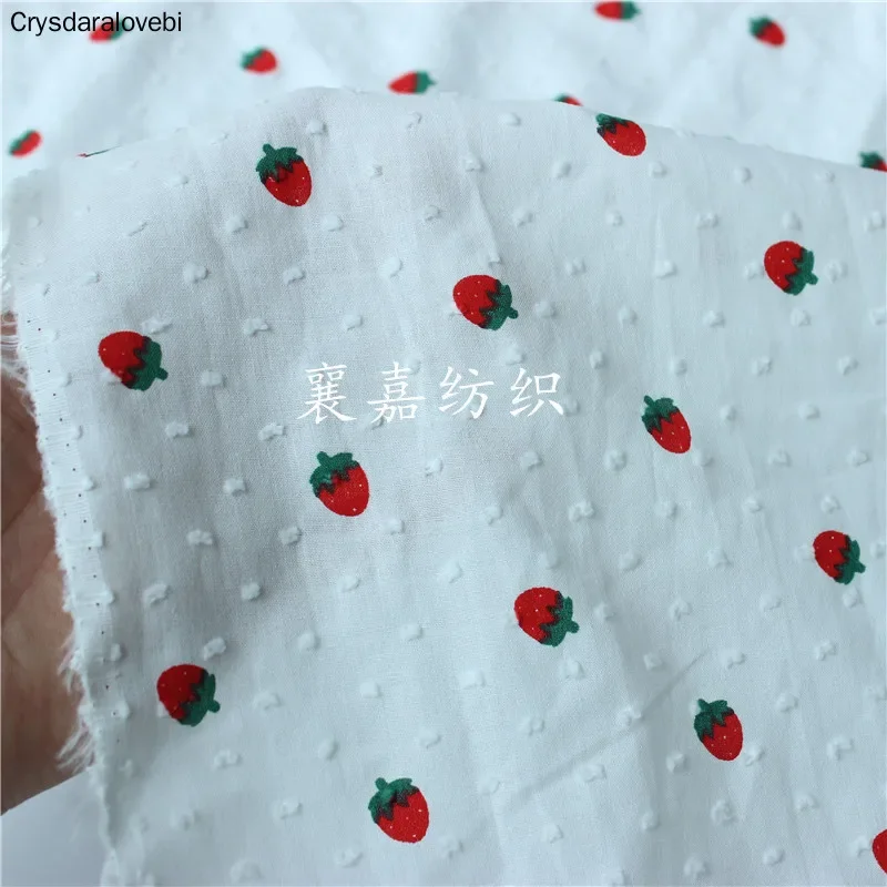 

200x150cm Cotton Fabric Dot Strawberry DesignTelas Crafts Home Texitle Patchwork Sewing Fat Quarter Art Work