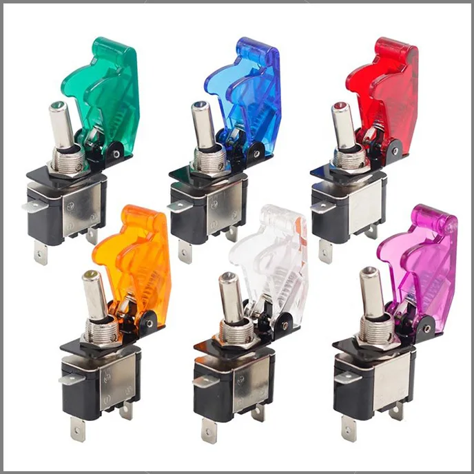 

Cross-border 12V 20A with cover red blue green yellow automotive LED lighting ON-OFF switch waterproof