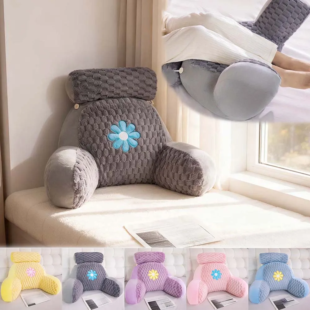 

Winter Soft Flannel Neck Waist Pillow Detachable Washable Ergonomic Reading Pillows for Bed Sofa Office Chair Cojines Para Sofá