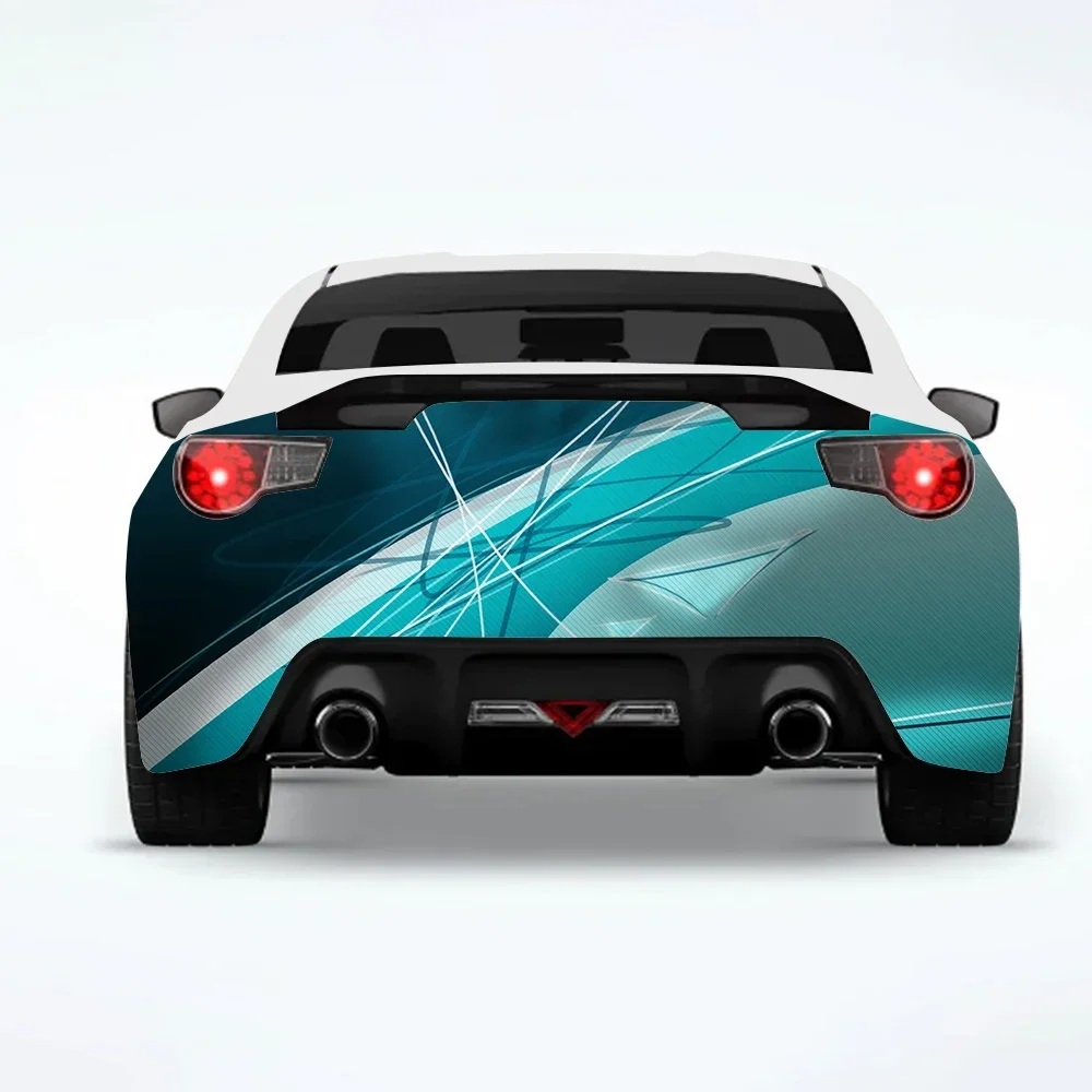 Abstract -  Turquoise Car Rear Wrap Car Stickers vehicle Decal Creative Sticker Car-Body Appearance Modification Decor Stickers