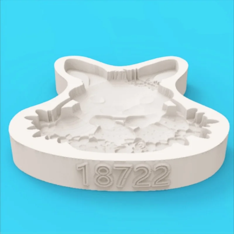 Easter-Themed Dessert Chocolate Homemade Mold, Spring Harvest Messenger Mold, Wearing a Wreath and Holding a Basket Full of Eggs and a Bunny Silicone Mold