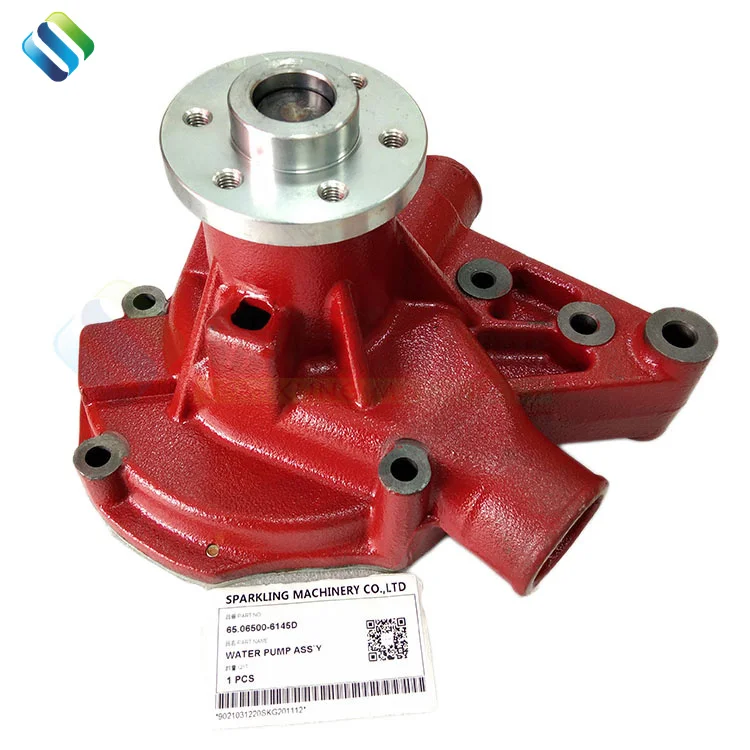 

65065006145D Machine Excavator Parts Engine Water Pump with Gasket 65.06500-6145D 65.065006145D 6506500-6145D