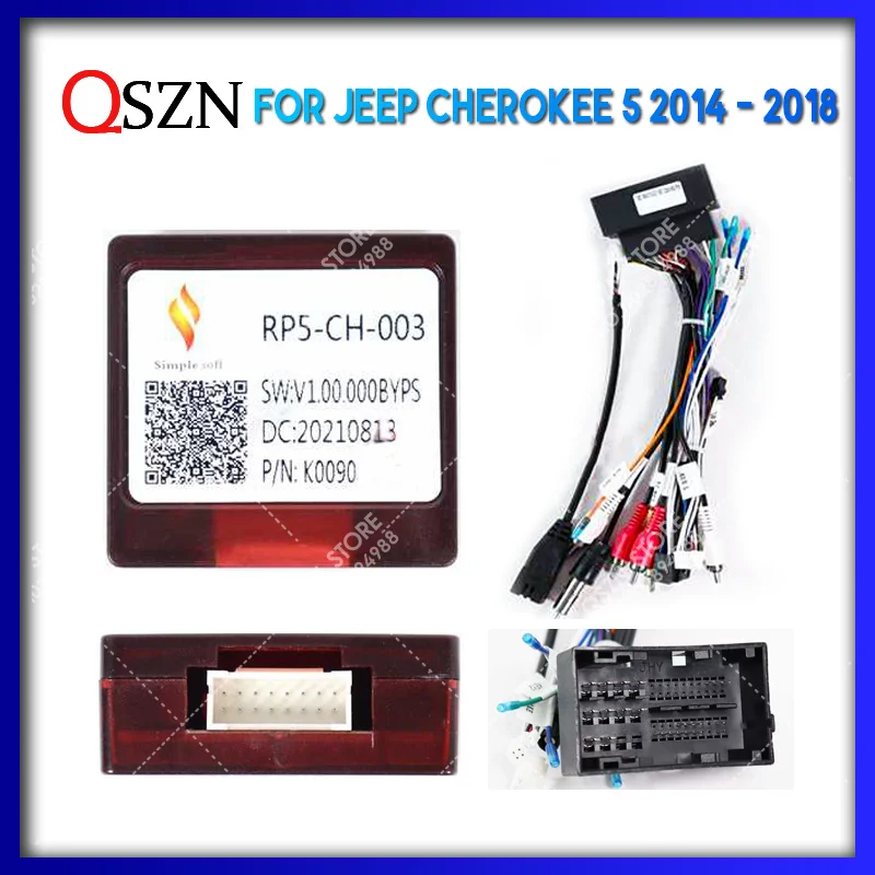 

QSZN For Jeep Cherokee 5 KL 2014 - 2018 Android Car Radio Canbus Decoder Wiring Harness Adapter Power Cable CH-SS-05/RP5-CH-003