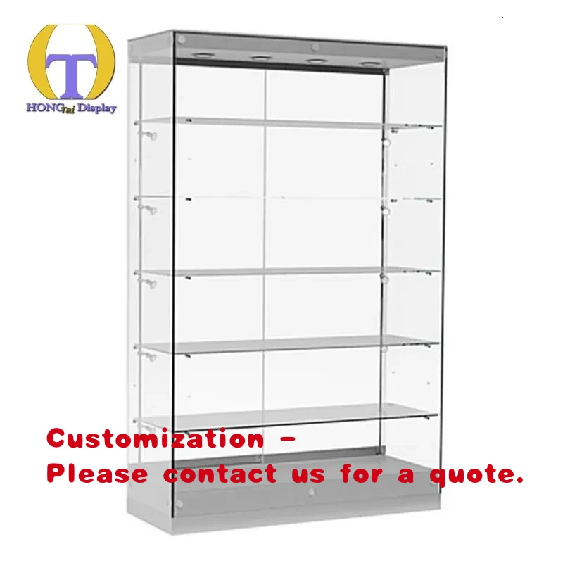custom.Retail Store Use Tempered Glass Heavy Duty Waterproof Display Furniture Sliding Easy Cleaning Maintena