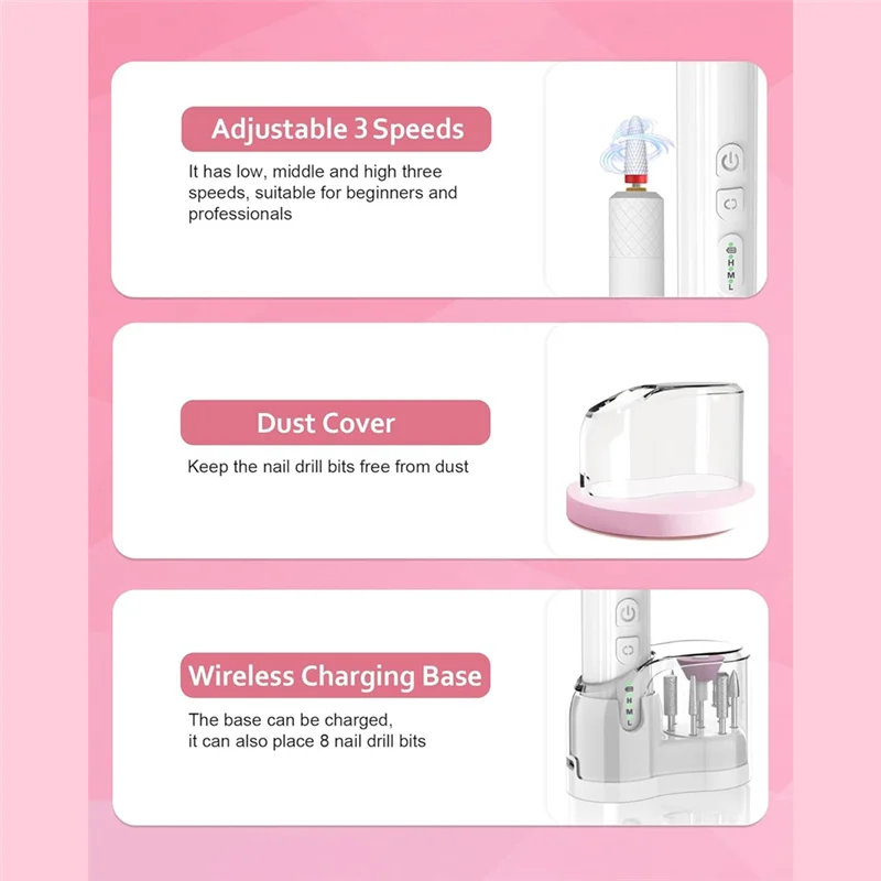 ABLN-Polishing And Peeling Manicure Tool Cordless Electric Nail Drill Electric Nail Remover