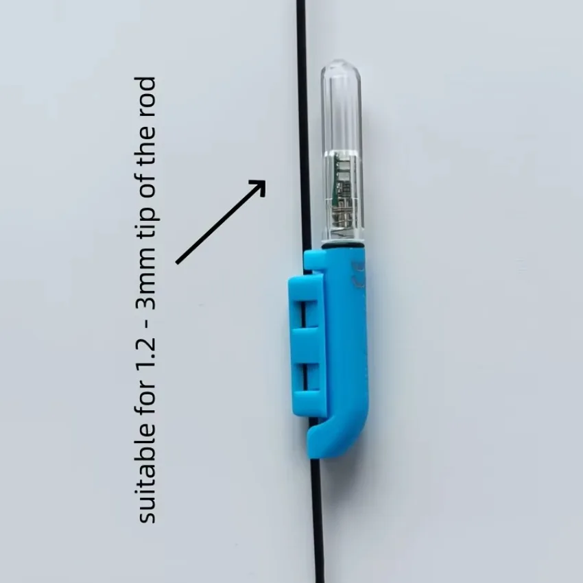 2 Stück Nachtangelruten-Spitzenlicht, LED-Elektronischer Bissanzeiger, Leuchtende Lampe für Meeresangeln, Rafting und Casting-Ausrüstung – Detail 1