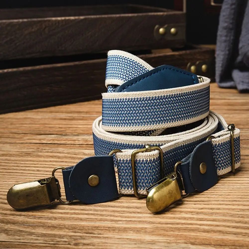 Retro Design British Style Suspenders with 4 Clips