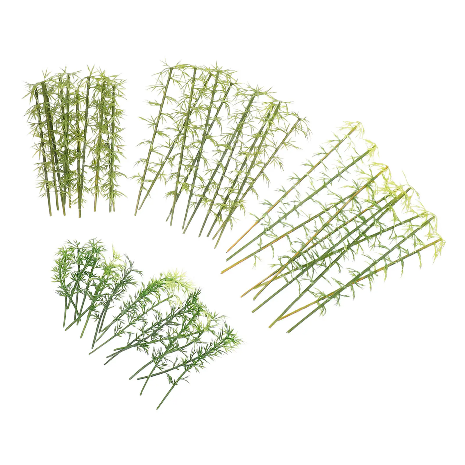 50Pcs Miniature Bamboo Trees Mini Artificial Green Plants for Architecture Scenery Train Landscaping Micro Landscape Decoration view 4