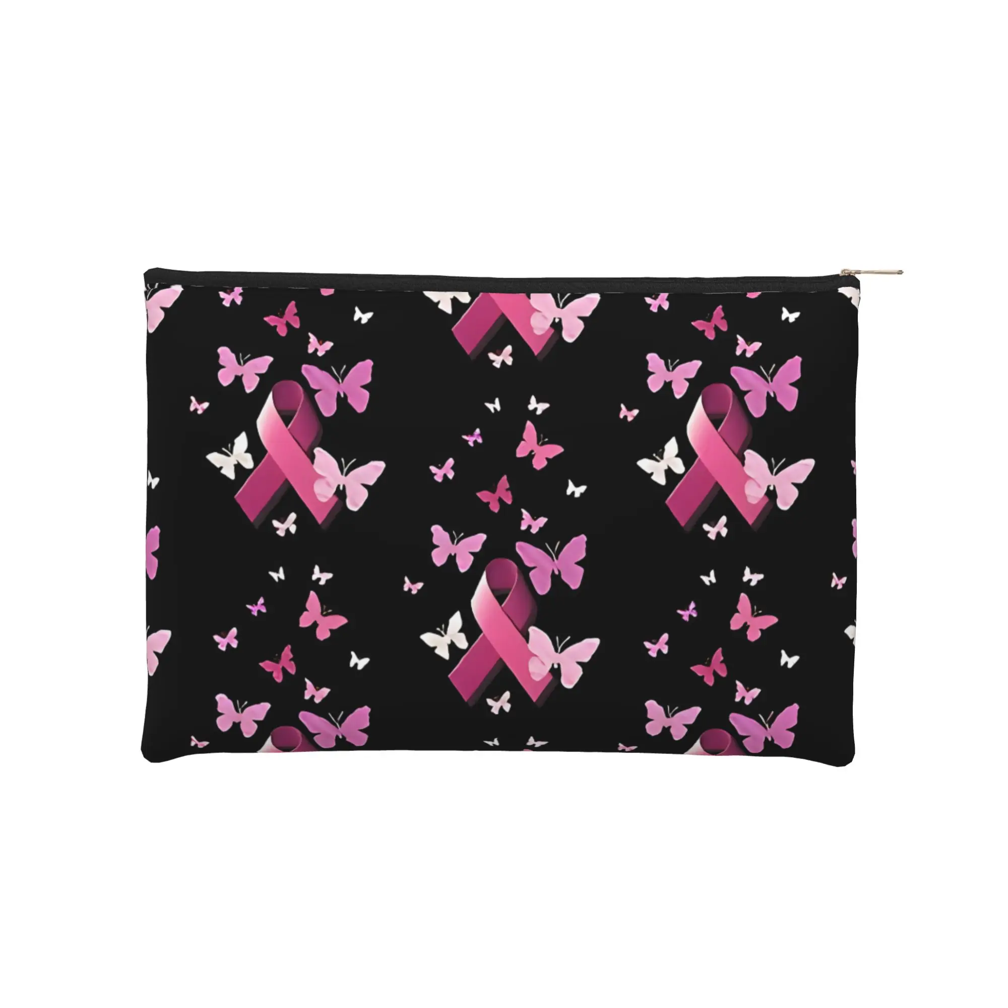 Stylish Cute pouch Breast Cancer Pink Awareness Ribbon Makeup Bag  Toiletry Bag with Zipper
