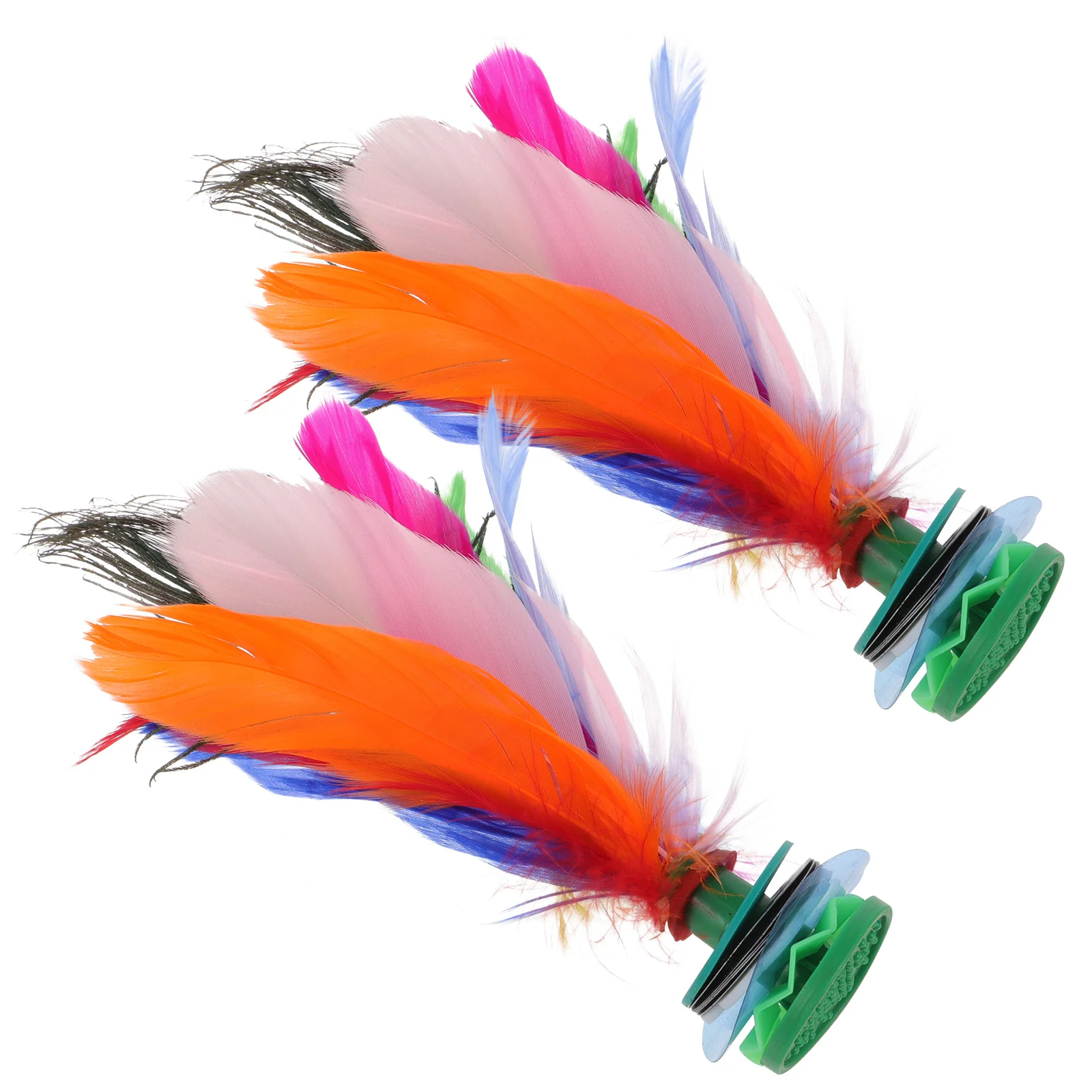 

2Pcs Durable Kick Shuttlecock Chinese Jianzi Stylish Plume Design Indoor Outdoor Fitness Game for All Age Groups