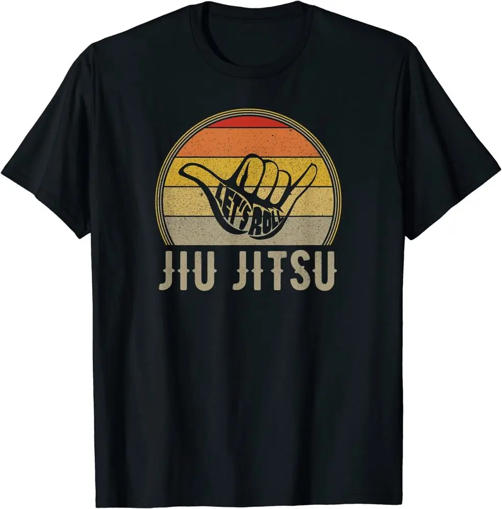 NEW LIMITED Let's Roll Jiu Jitsu Hand Vintage Sunset Funny Martial T-Shirt S-3XL