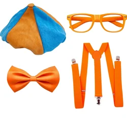 Disfraz de profesor Blippiing, decoraciones para fiesta, sombrero de profesor de inglés, correas, gafas, conjunto de lazo, suministros para fiesta de cumpleaños temática de profesor